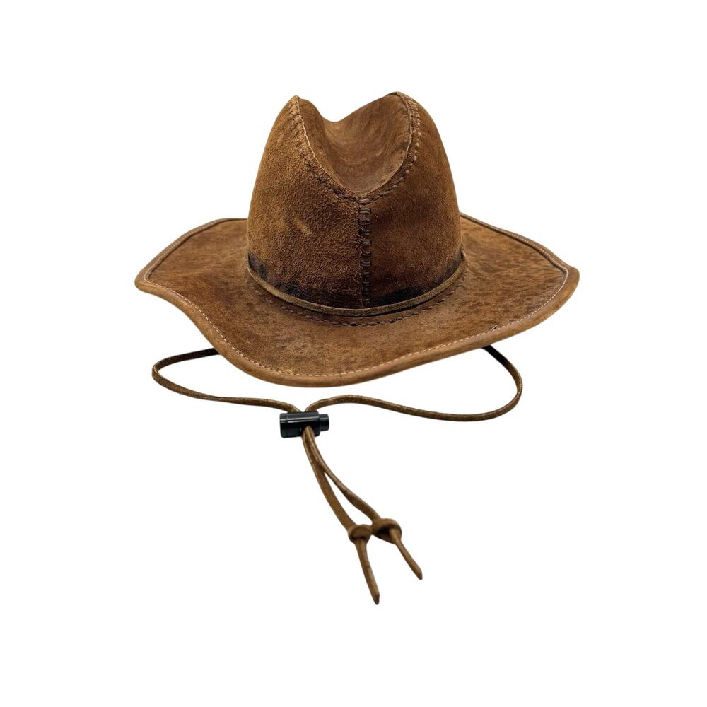 Outback Western Hat Igors Size Large Suede Leather Aussie Brimmed Chin Cord VTG